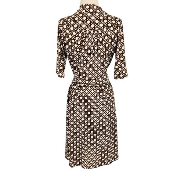 SALE Vintage Talbots Graphic Print Jersey Faux Wrap Dress Size 8 Petites - Picture 5 of 6